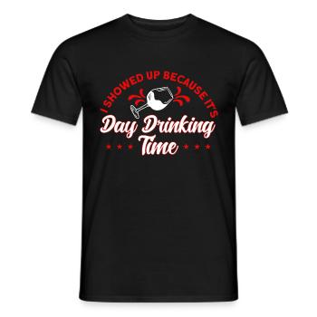 Day Drinking Wine Glasses Drinking Gift - Men's T-Shirt - black - Front - AI Model Male 178 light (178cm)