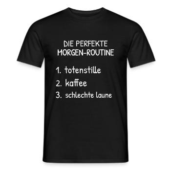 Morgenroutine Morgenmuffel Schlafen T-shirt - Männer T-Shirt - Schwarz - Vorne - AI Model Male 178 light (178cm)