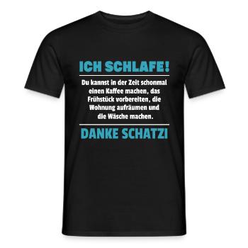 Ich Schlafe lustiger Morgenmuffel Spruch Freund - Männer T-Shirt - Schwarz - Vorne - AI Model Male 178 light (178cm)