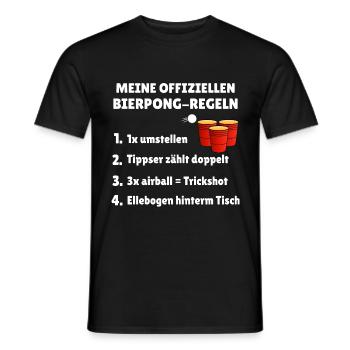 Offiziellen Bierpong Regeln Partyshirt biertrinker - Männer T-Shirt - Schwarz - Vorne - AI Model Male 178 light (178cm)