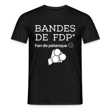 BANDES de fdp - T-shirt homme - noir - Devant - AI Model Male 178 light (178cm)