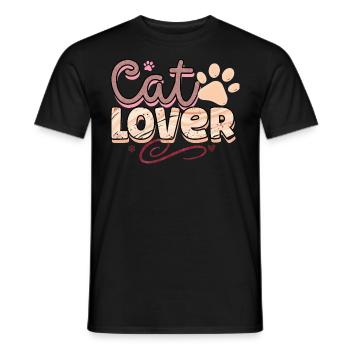 Amoureux des chats - T-shirt homme - noir - Devant - AI Model Male 178 light (178cm)