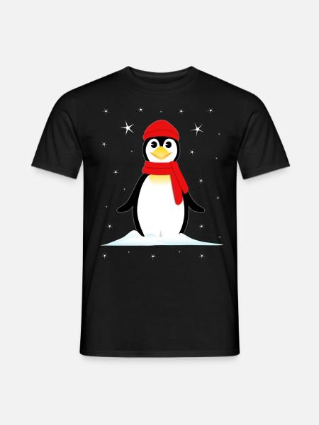 Penguin Snow Stars - Men's T-Shirt - black