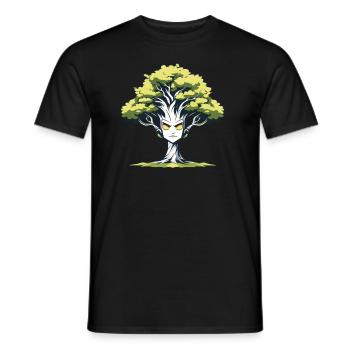 Cool Tree God - Men's T-Shirt - black - Front - AI Model Male 178 light (178cm)