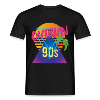 Look rétro des années 90 - 90 - 90 - T-shirt homme - noir - Devant - AI Model Male 178 light (178cm)