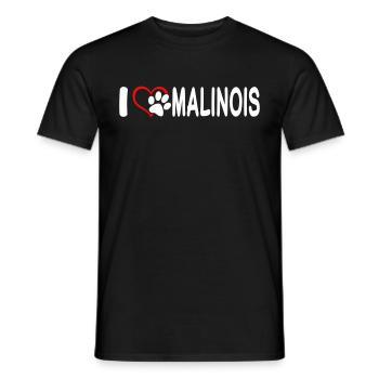 I love Malinois - Men's T-Shirt - black - Front - AI Model Male 178 light (178cm)