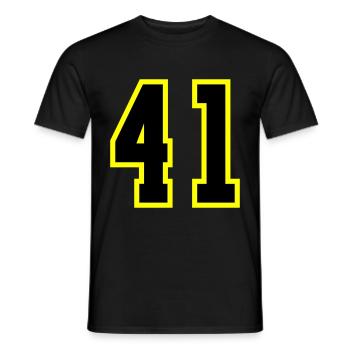 Maillot à 41 numéros - T-shirt homme - noir - Devant - AI Model Male 178 light (178cm)