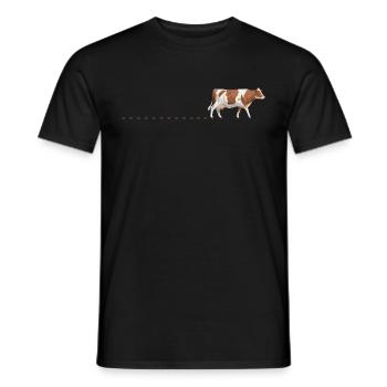 Cow Tracks Farmer Cow Tracks Ferme Vaches Farmer - T-shirt homme - noir - Devant - AI Model Male 178 light (178cm)