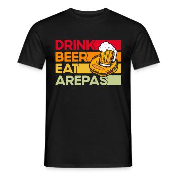 Venezuelan Food Food Lovers Arepa Gesche - Men's T-Shirt - black - Front - AI Model Male 178 light (178cm)