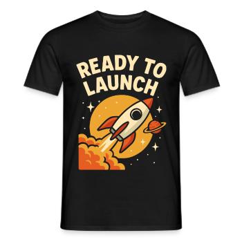 Rocket Launch - Startklar ins All - Männer T-Shirt - Schwarz - Vorne - AI Model Male 178 light (178cm)