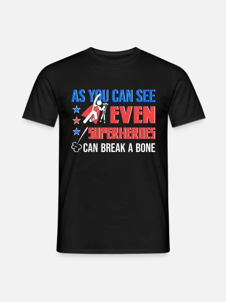 Superheld Krücken Beinbruch Fuß Gebrochen Geschenk - Männer T-Shirt - Schwarz