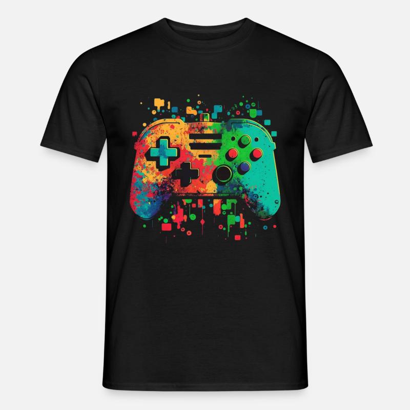 Bunte Konsole - Männer T-Shirt - Schwarz