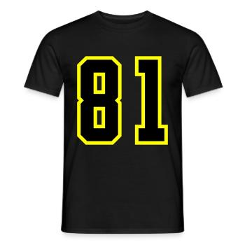 81 Zahl Trikot - Männer T-Shirt - Schwarz - Vorne - AI Model Male 178 light (178cm)