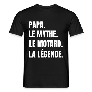Papa le mythe le motard la légende père cadeau - T-shirt homme - noir - Devant - AI Model Male 178 light (178cm)