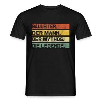 Bauleiter Baustelle Bauarbeiter Spruch Vintage - Männer T-Shirt - Schwarz - Vorne - AI Model Male 178 light (178cm)