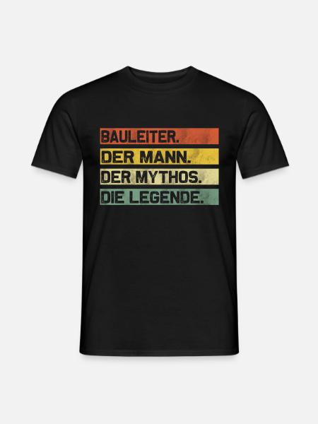 Bauleiter Baustelle Bauarbeiter Spruch Vintage - Männer T-Shirt - Schwarz