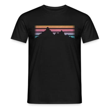 MONTAGNES - RANDONNÉE - RETRO Stripes - T-shirt homme - noir - Devant - AI Model Male 178 light (178cm)