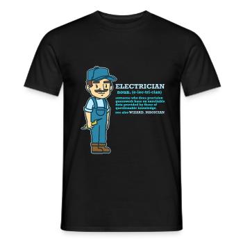 Assistant magicien drôle de définition d'électricien - T-shirt homme - noir - Devant - AI Model Male 178 light (178cm)