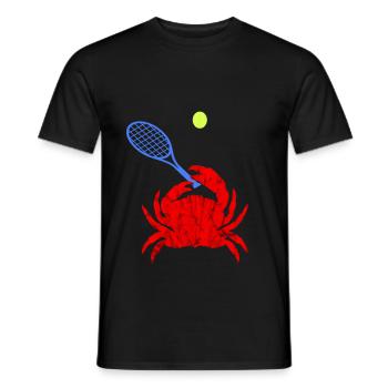Tennis player crab sea creatures gifts - Men's T-Shirt - black - Front - AI Model Male 178 light (178cm)
