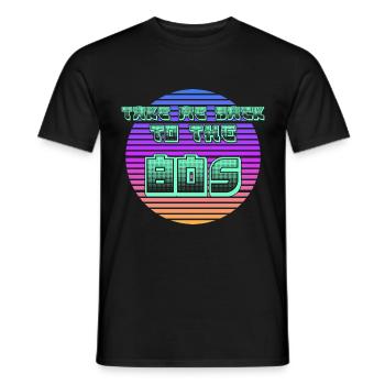 Leben in den 80s - Männer T-Shirt - Schwarz - Vorne - AI Model Male 178 light (178cm)
