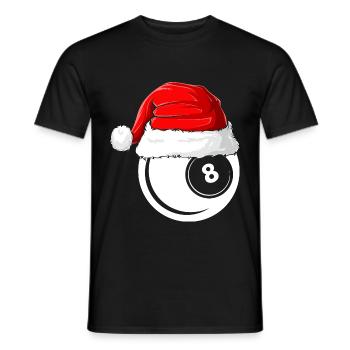 Xmas Weihnachtsmütze Weihnachts Billard - Männer T-Shirt - Schwarz - Vorne - AI Model Male 178 light (178cm)