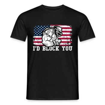 American Football Player American Footba - Men's T-Shirt - black - Front - AI Model Male 178 light (178cm)
