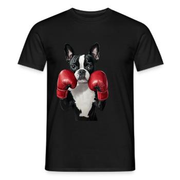 Boston Terrier - Männer T-Shirt - Schwarz - Vorne - AI Model Male 178 light (178cm)