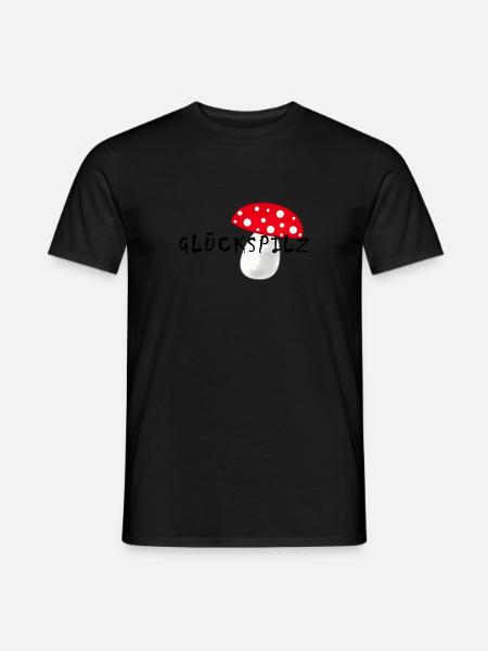 Glückspilz, Pilz, Fliegenpilz - Männer T-Shirt - Schwarz