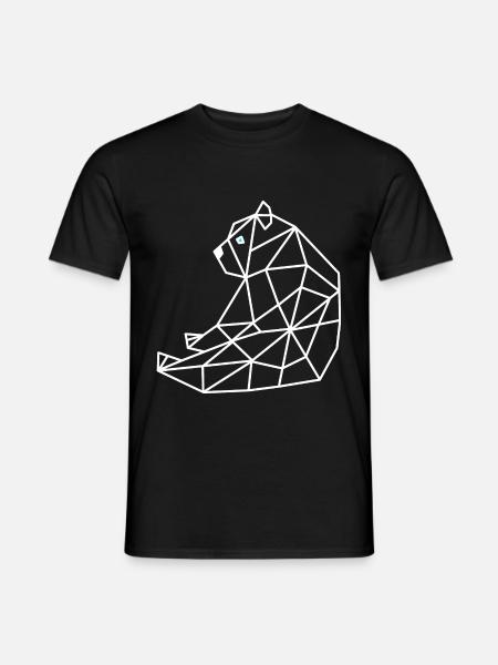 Bear Geometric Line - Men's T-Shirt - black