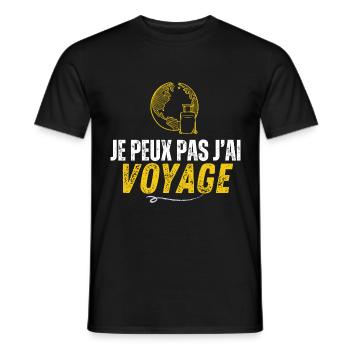 I can't I traveled - Men's T-Shirt - black - Front - AI Model Male 178 light (178cm)