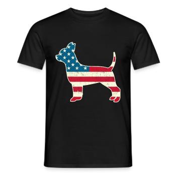 4th of July Chihuahua Dog American Flag USA - Männer T-Shirt - Schwarz - Vorne - AI Model Male 178 light (178cm)