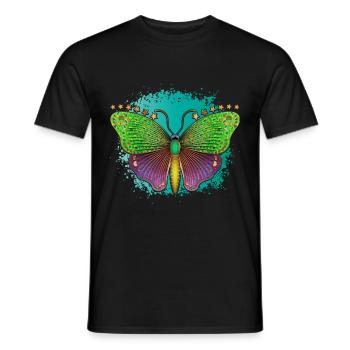 Bunter Schmetterling Frauen Mädchen Schmetterlinge - Männer T-Shirt - Schwarz - Vorne - AI Model Male 178 light (178cm)