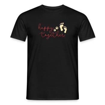 Happy Together, Hund und Mensch - Männer T-Shirt - Schwarz - Vorne - AI Model Male 178 light (178cm)
