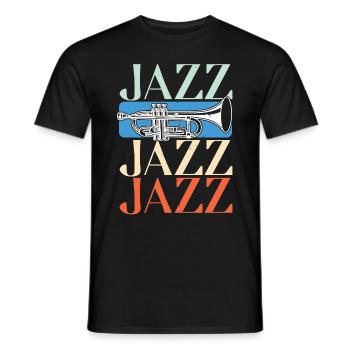 Jazz trumpet trumpet player - Men's T-Shirt - black - Front - AI Model Male 178 light (178cm)