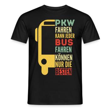 Busfahrer Omnibus Reisebus Geschenk Spruch - Männer T-Shirt - Schwarz - Vorne - AI Model Male 178 light (178cm)