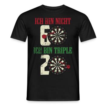 Geburtstag Dart ich bin nicht 60 ich bin triple 20 - Männer T-Shirt - Schwarz - Vorne - AI Model Male 178 light (178cm)
