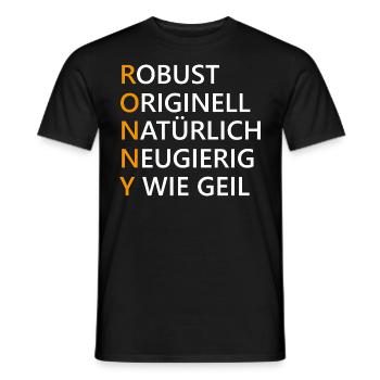 Ronny Name Geschenk - Männer T-Shirt - Schwarz - Vorne - AI Model Male 178 light (178cm)
