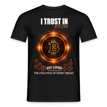 I TRUST IN BITCOIN BTC EVOLUTION OF MONEY BEGINS - Männer T-Shirt - Schwarz - Vorne - AI Model Male 178 light (178cm)