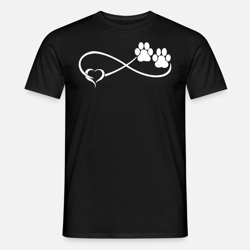 Hundepfote mit Herz - Männer T-Shirt - Schwarz