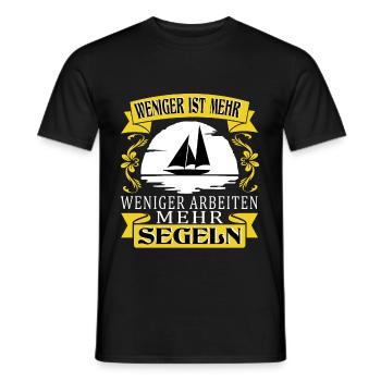 Weniger Arbeiten mehr Segeln Segelboot Segler - Männer T-Shirt - Schwarz - Vorne - AI Model Male 178 light (178cm)