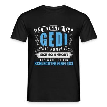 Mann Nennt Mich Gedi - Taufgedi Firmgedi - Männer T-Shirt - Schwarz - Vorne - AI Model Male 178 light (178cm)