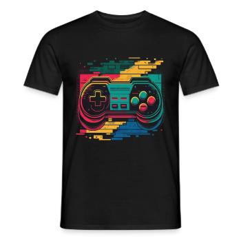 Retro Console - Men's T-Shirt - black - Front - AI Model Male 178 light (178cm)