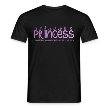 J'aime ma femme parce qu'elle est une princesse - T-shirt homme - noir - Devant - AI Model Male 178 light (178cm)