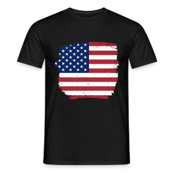États-Unis Amérique - T-shirt homme - noir - Devant - AI Model Male 178 light (178cm)