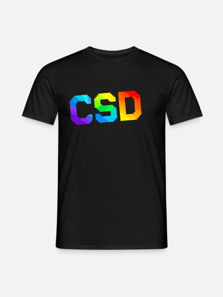 CSD - Pixel Pride Flag - Männer T-Shirt - Schwarz