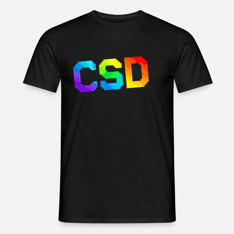 CSD - Pixel Pride Flag - Männer T-Shirt - Schwarz