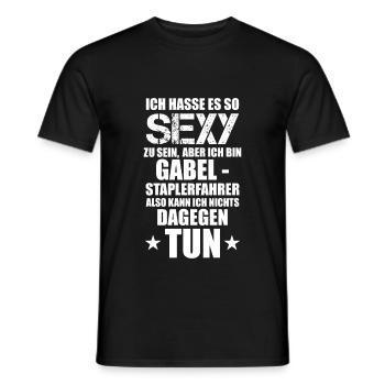 Gabelstapler, Staplerfahrer Geschenkidee - Männer T-Shirt - Schwarz - Vorne - AI Model Male 178 light (178cm)