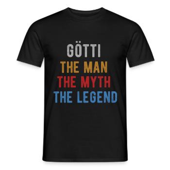 Götti Firmgötti Taufgötti Götti Questions - T-shirt homme - noir - Devant - AI Model Male 178 light (178cm)