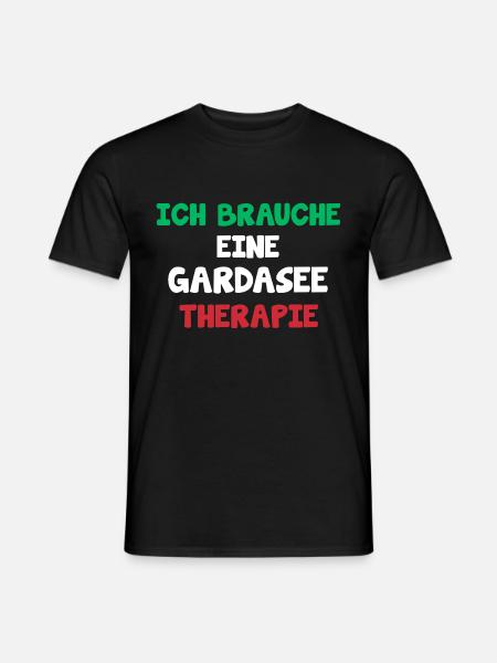 Gardasee Ruhe Sprüche - Männer T-Shirt - Schwarz