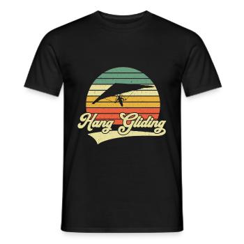 Hang Gliding Vintage Retro Plan de suspension - T-shirt homme - noir - Devant - AI Model Male 178 light (178cm)